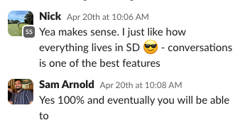 Customer Nick saying everything living in Schedule Drop is one of the best features
